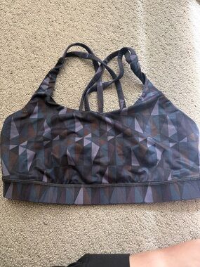 lululemon athletica Geometric Strappy Sports Bra in Navy and Purple